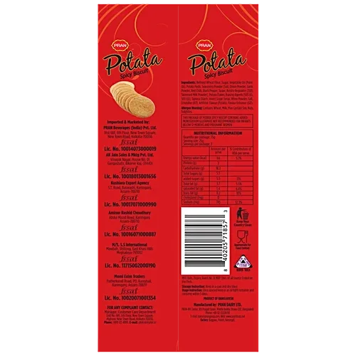  PRAN Potata Flavoured Biscuit - Spicy, Thins, For Teatime Snacking, 75 g image 4