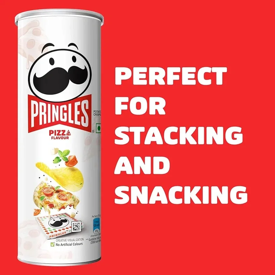  Pringles Potato Crisps - Pizza Flavour, 102g image 6