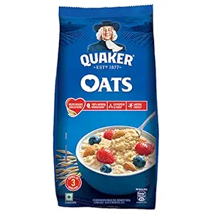 Quaker Oats 400Gm, Rolled Oats Natural Wholegrain, Nutritious Breakfast Cereals, Dalia Porridge