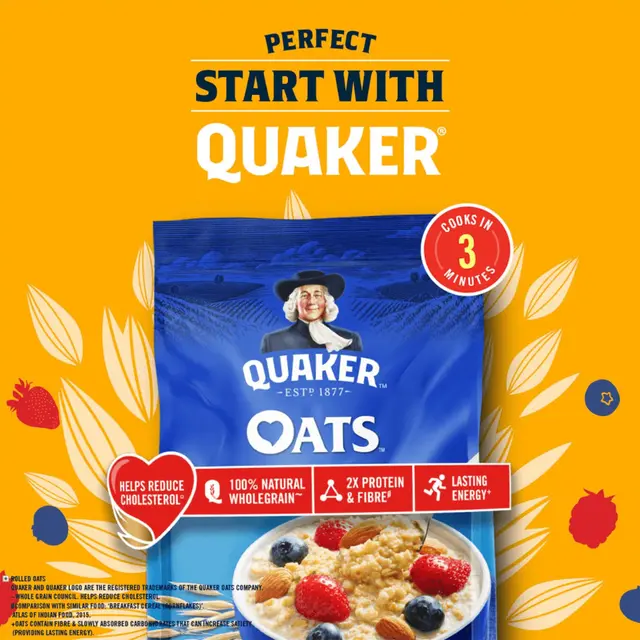  Quaker Oats 1Kg, Rolled Oats Natural Wholegrain, Nutritious Breakfast Cereals image 7