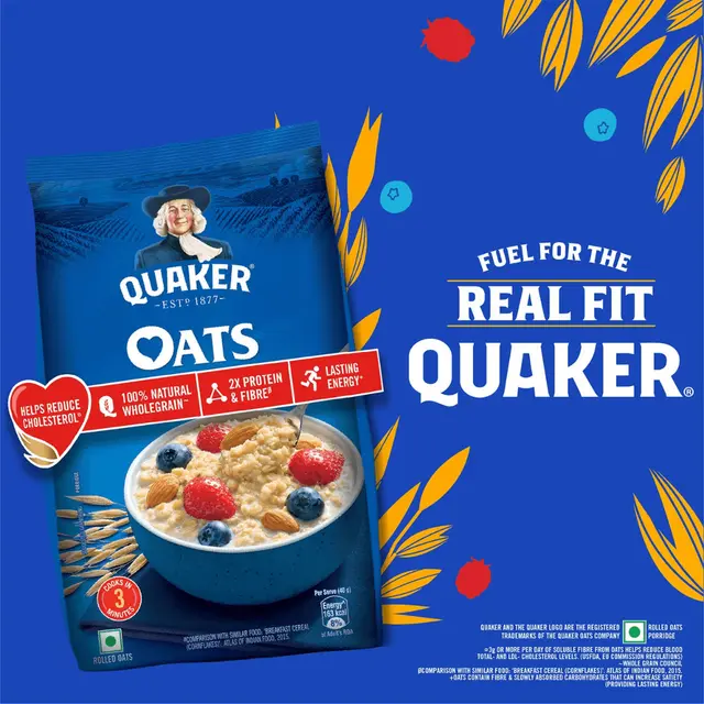  Quaker Oats 1Kg, Rolled Oats Natural Wholegrain, Nutritious Breakfast Cereals image 10