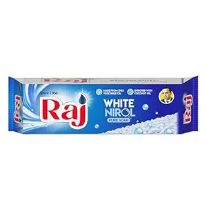 Raj White Nirol Laundry Soap Bar for Clothes - 1kg