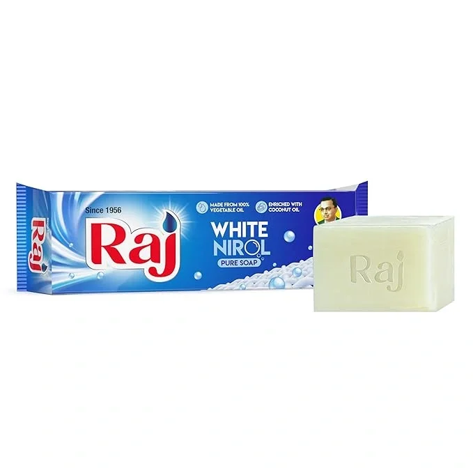 Raj White Nirol Laundry Soap Bar for Clothes 1 kg – Powerful Stain Removal image 3