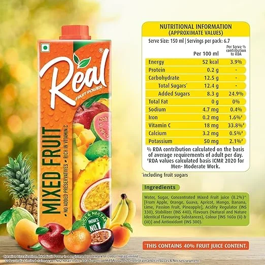 Real Fruit Power Mixed Fruit Juice – 1 Litre image 5