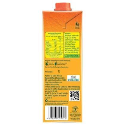 Real Fruit Power Orange Juice 1 Litre | Refreshing Fruit Drink image 4