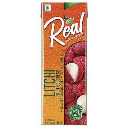 Real Fruit Power Litchi Juice 180 ml | Refreshing Fruit Drink