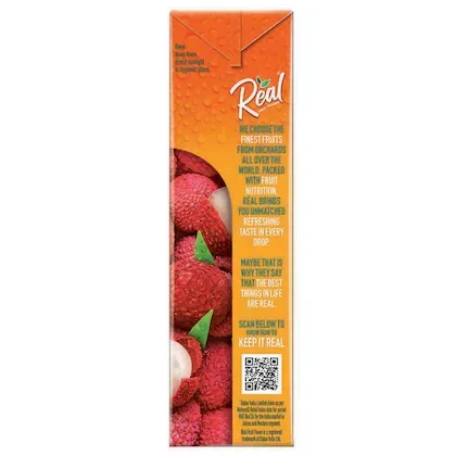 Real Fruit Power Litchi Juice 180 ml | Refreshing Fruit Drink image 3