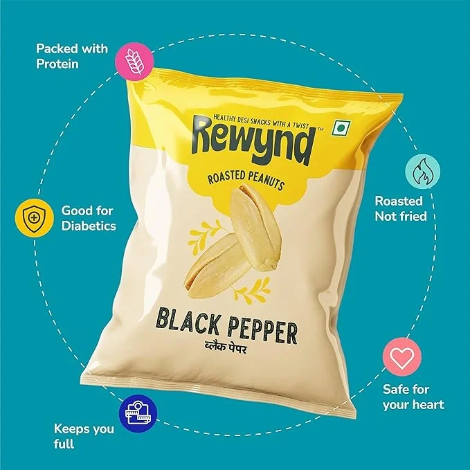 Rewynd Black Pepper Roasted Peanuts, 140gm image 2