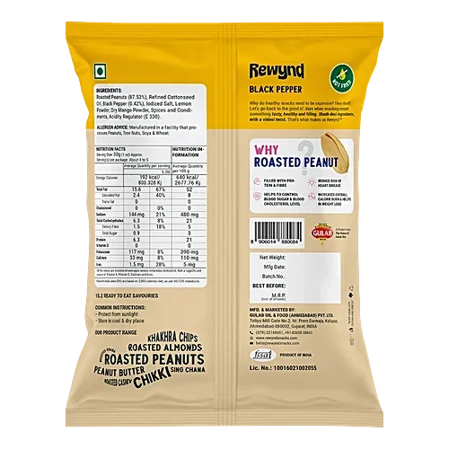 Rewynd Black Pepper Roasted Peanuts, 140gm image 7