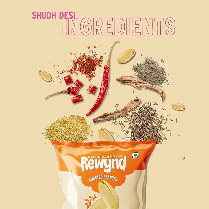 Rewynd Hing Jeera Roasted Peanuts, 140gm image 2