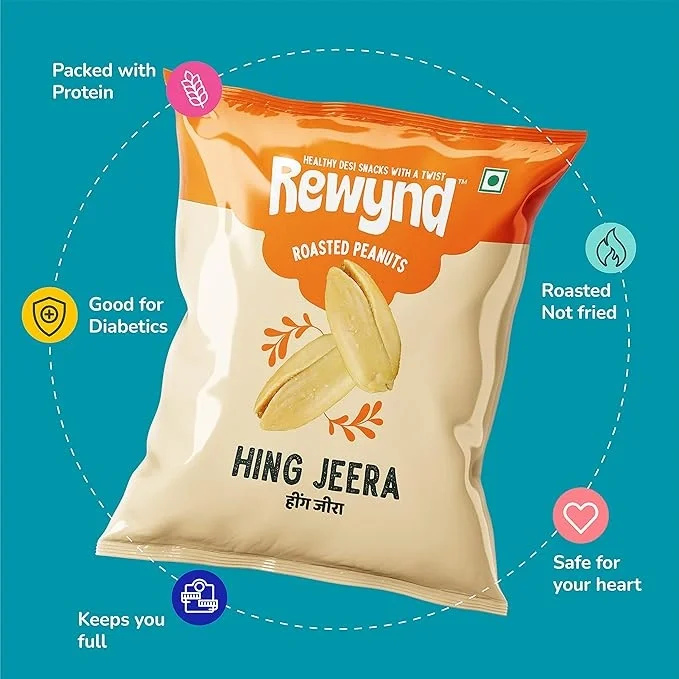 Rewynd Hing Jeera Roasted Peanuts, 140gm image 3