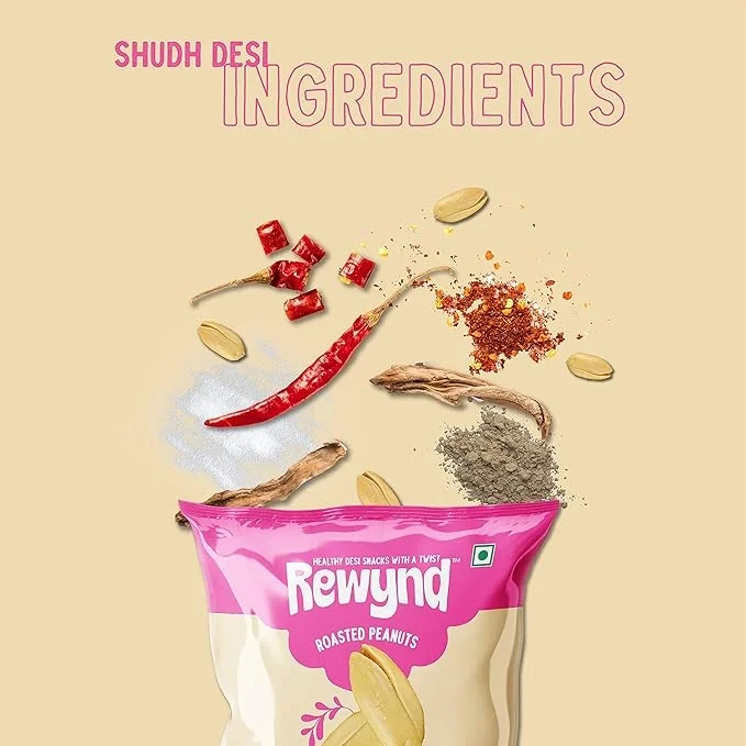 Rewynd Spicy Masala Roasted Peanuts, 140gm image 3