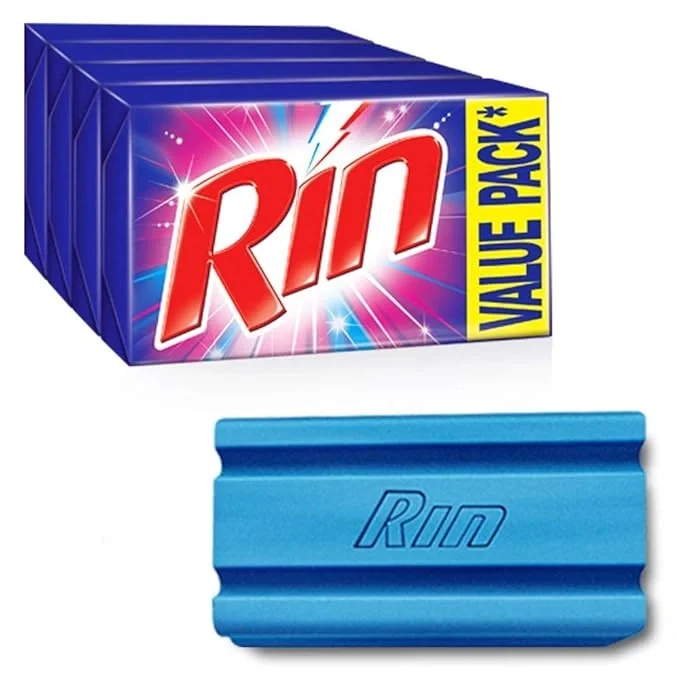 Rin Detergent Bar, 1 kg (Pack of 4)