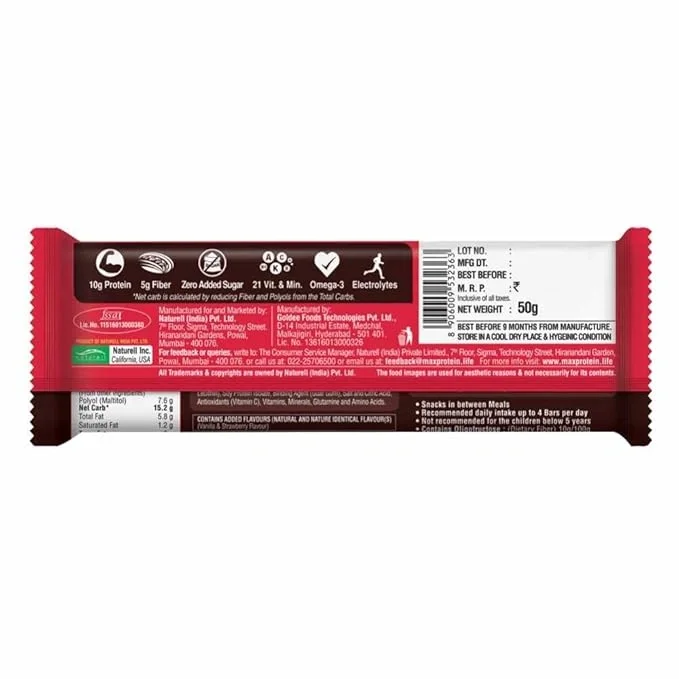  RiteBite Max Protein Daily Choco Berry Protein Bar 50g image 3