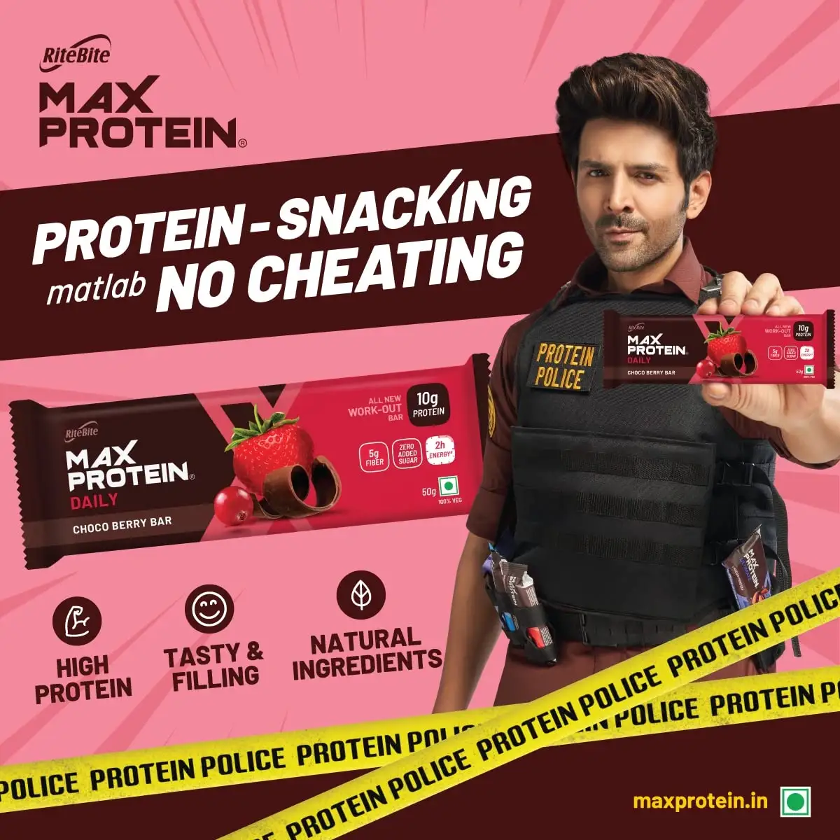  RiteBite Max Protein Daily Choco Berry Protein Bar 50g image 6