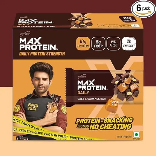  RiteBite Max Protein 10g Daily Salt & Caramel Protein Bars, 50g image 3