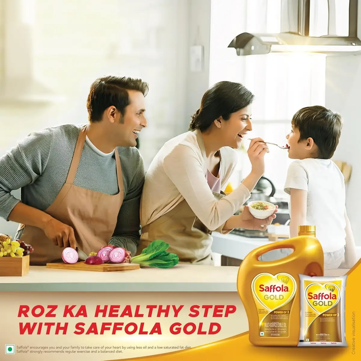  Saffola Gold Refined Cooking oil | Blended of Rice Bran & Sunflower oil | 4.5 Litre Jar/5 Litre Jar + Free 1 Litre Pouch[weight may vary] image 6