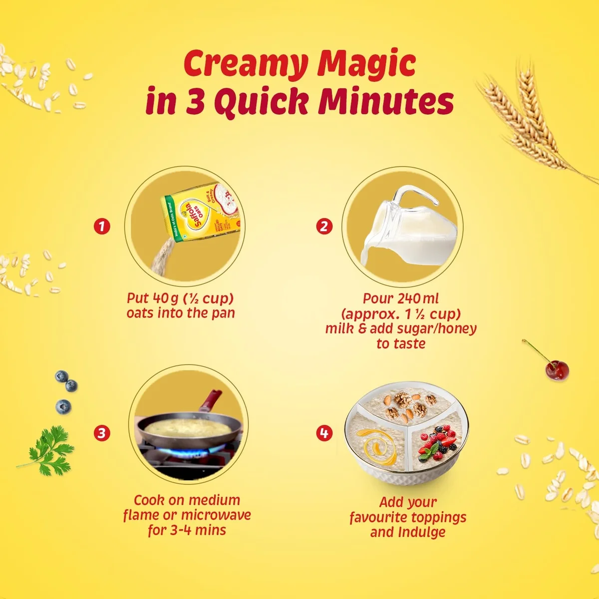  Saffola Oats | 1kg with 300g Free| Instant Rolled |Soft & Creamy image 7