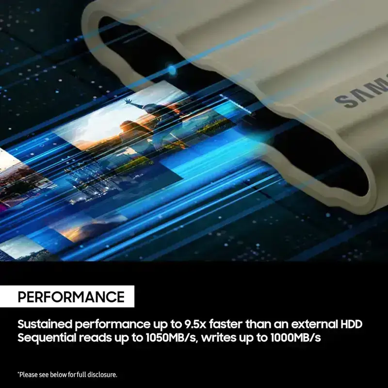 Samsung T7 Shield Portable SSD 2TB, USB 3.2 Gen2 External SSD, Black, Up to 1,050MB/s, Rugged, IP65 Water & Dust Resistant, for Photographers, Content Creators and Gaming, Mac Compatible, MU-PE2T0S, 3 Year Warranty image 4