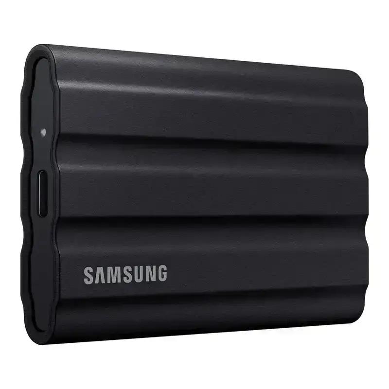 Samsung T7 Shield 4TB portable external SSD, black, USB 3.2. Rugged, water & dust resistant for photographers and gaming.