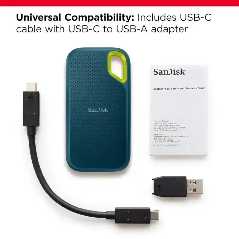 SanDisk Extreme Portable SSD 4TB (Monterey), Read & Write Speed up to 1050 & 1000 MB/s, Up to three meter drop protection and IP65 water and dust resistance, USB 3.2 Gen 2, 5 Year Warranty image 4
