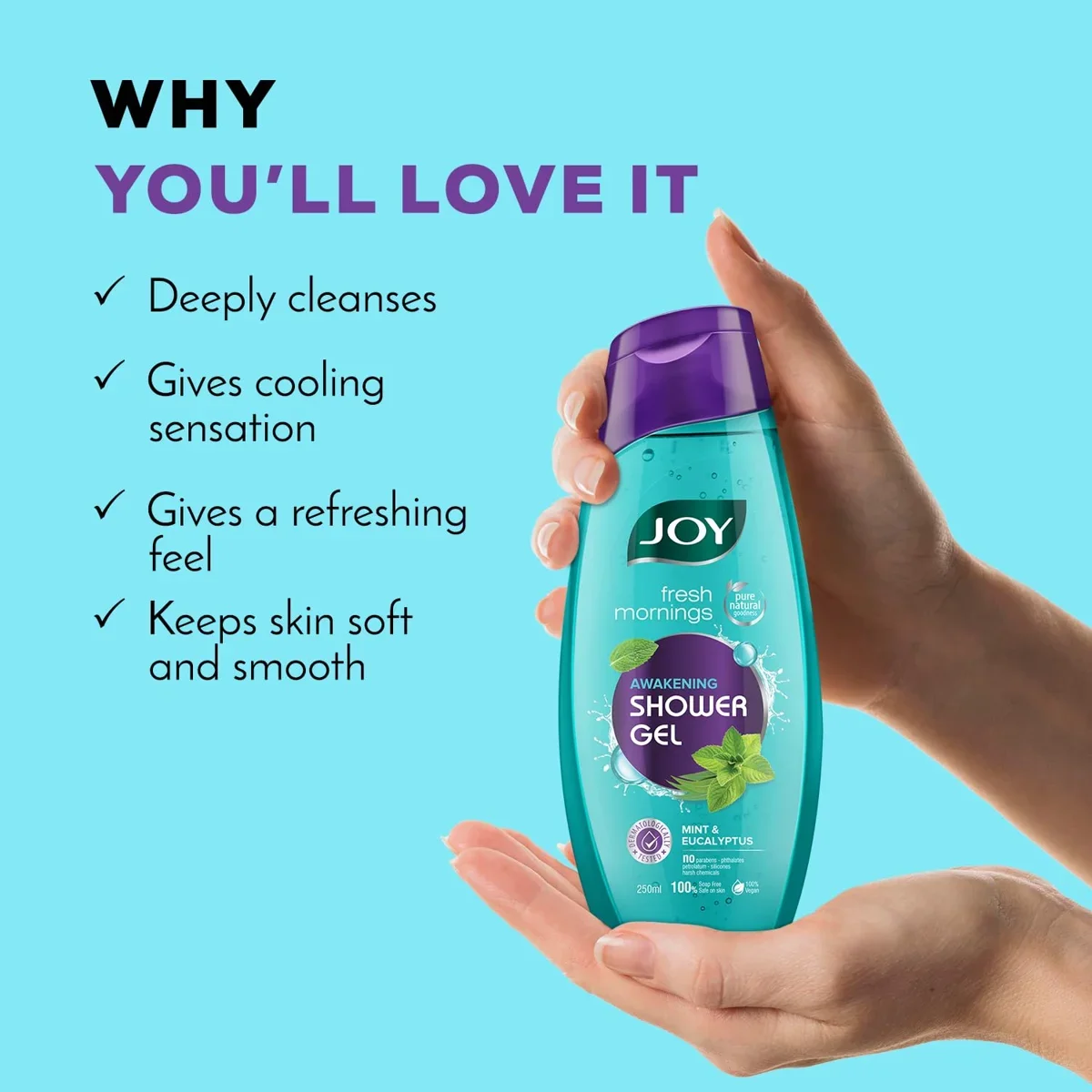 Joy Mint & Eucalyptus Body Wash Shower Gel, 250ml image 6