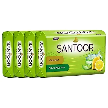 Santoor Fresh Skin Aloe Vera & Lime Bath Soap 4×100g image 3