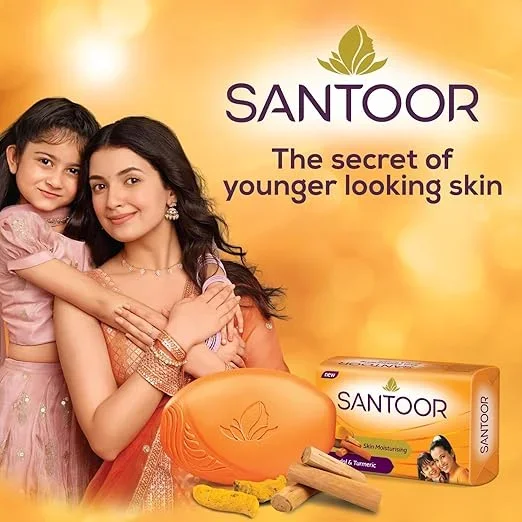 Santoor Sandal & Turmeric Bath Soap 4×100g for Total Skin Care image 5