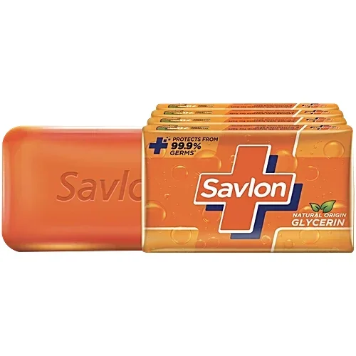 Savlon Glycerin Bathing Bar, 500 g (Buy 3 Get 1 Free) (125 g each)