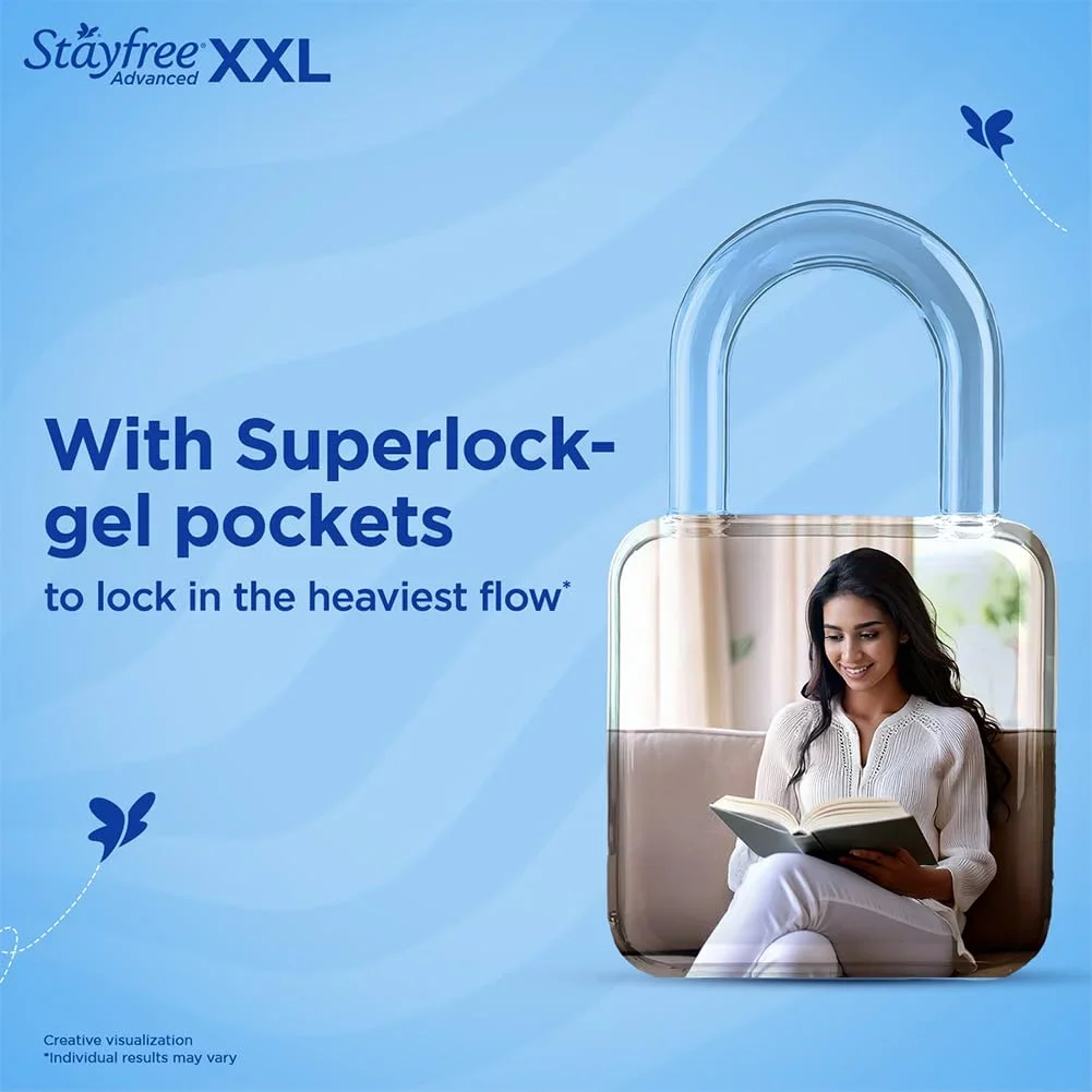 Stayfree Advanced XXL Ultra Soft Sanitary Pads for Women | 42 Pads image 7