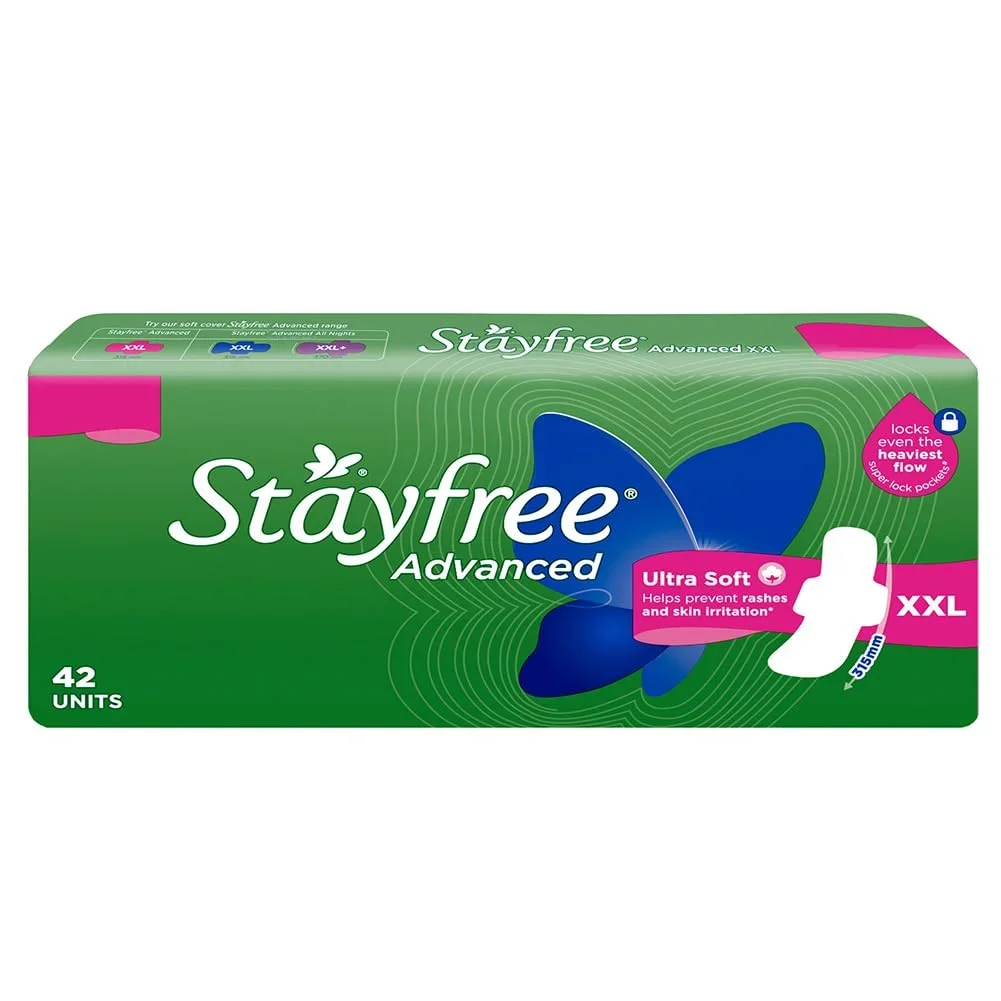 Stayfree Advanced XXL Ultra Soft Sanitary Pads for Women | 42 Pads