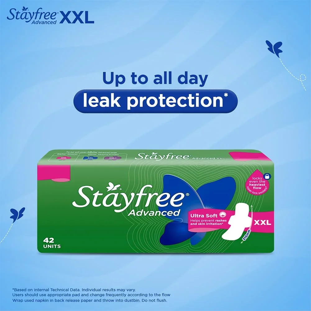 Stayfree Advanced XXL Ultra Soft Sanitary Pads for Women | 42 Pads image 8