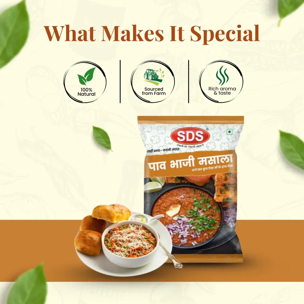 SDS Premium Pav Bhaji Masala 50g for Home Cooking image 6