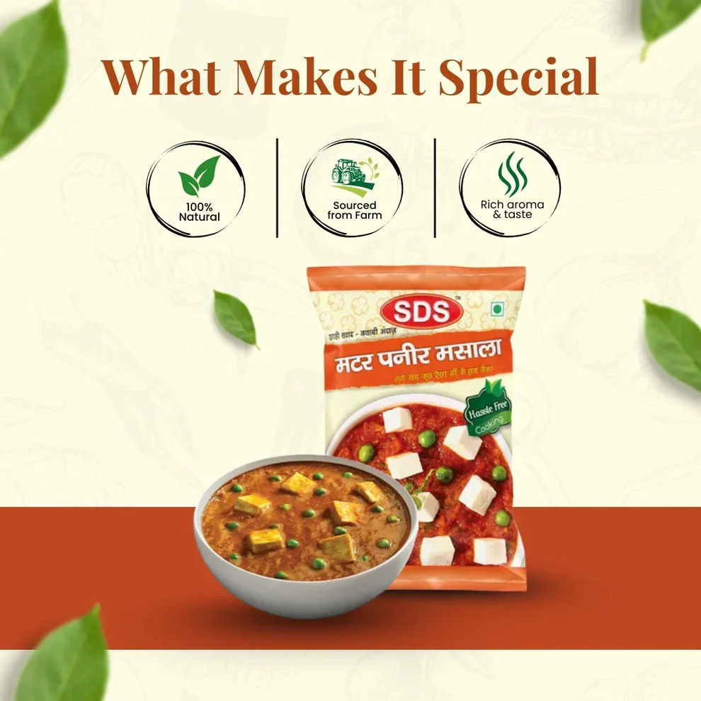 SDS Matar Paneer Masala – 40g | Homemade Spice Blend for Healthy Cooking image 7