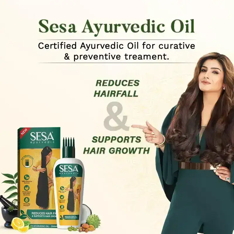 SESA, Ayurvedic Hair Oil With Bhringraj, 200ml image 9