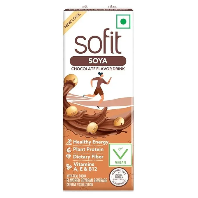  SOFIT Soya Drink Chocolate Flavored,|Vegan Drink|Enriched With Goodness Of/Source Of Plant Protein,Vitamins & Calcium|Naturally Lactose Free|Naturally Gluten Free|Preservatives Free,180 Ml/200 Ml
