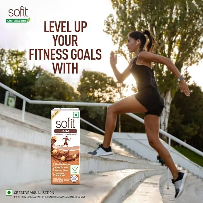  SOFIT Soya Drink Chocolate Flavored,|Vegan Drink|Enriched With Goodness Of/Source Of Plant Protein,Vitamins & Calcium|Naturally Lactose Free|Naturally Gluten Free|Preservatives Free,180 Ml/200 Ml image 3