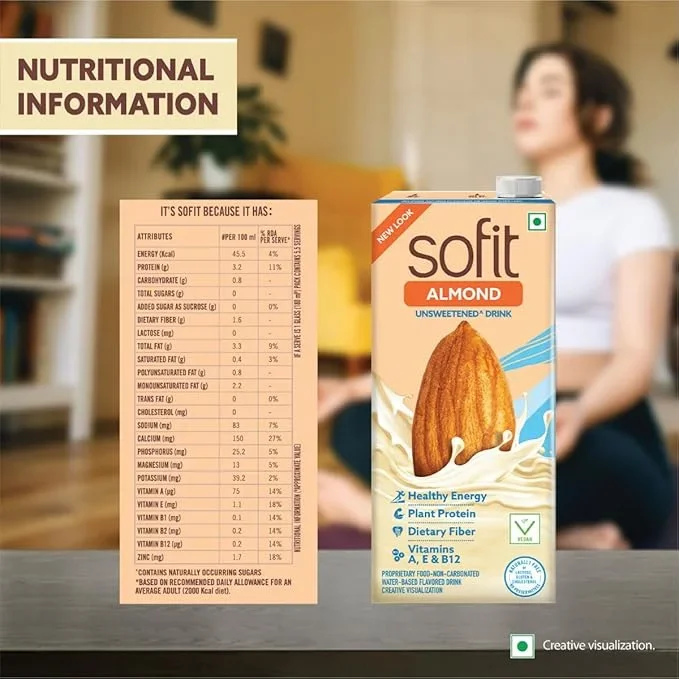 Sofit Unsweetened Almond Drink 1L – Vegan, Lactose-Free & Protein-Rich Plant Milk image 5