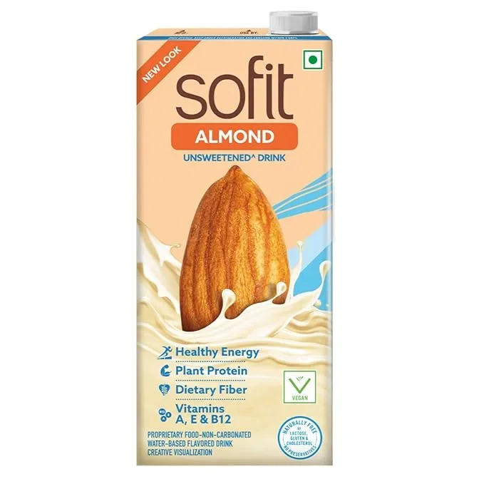 Sofit Unsweetened Almond Drink 1L – Vegan, Lactose-Free & Protein-Rich Plant Milk
