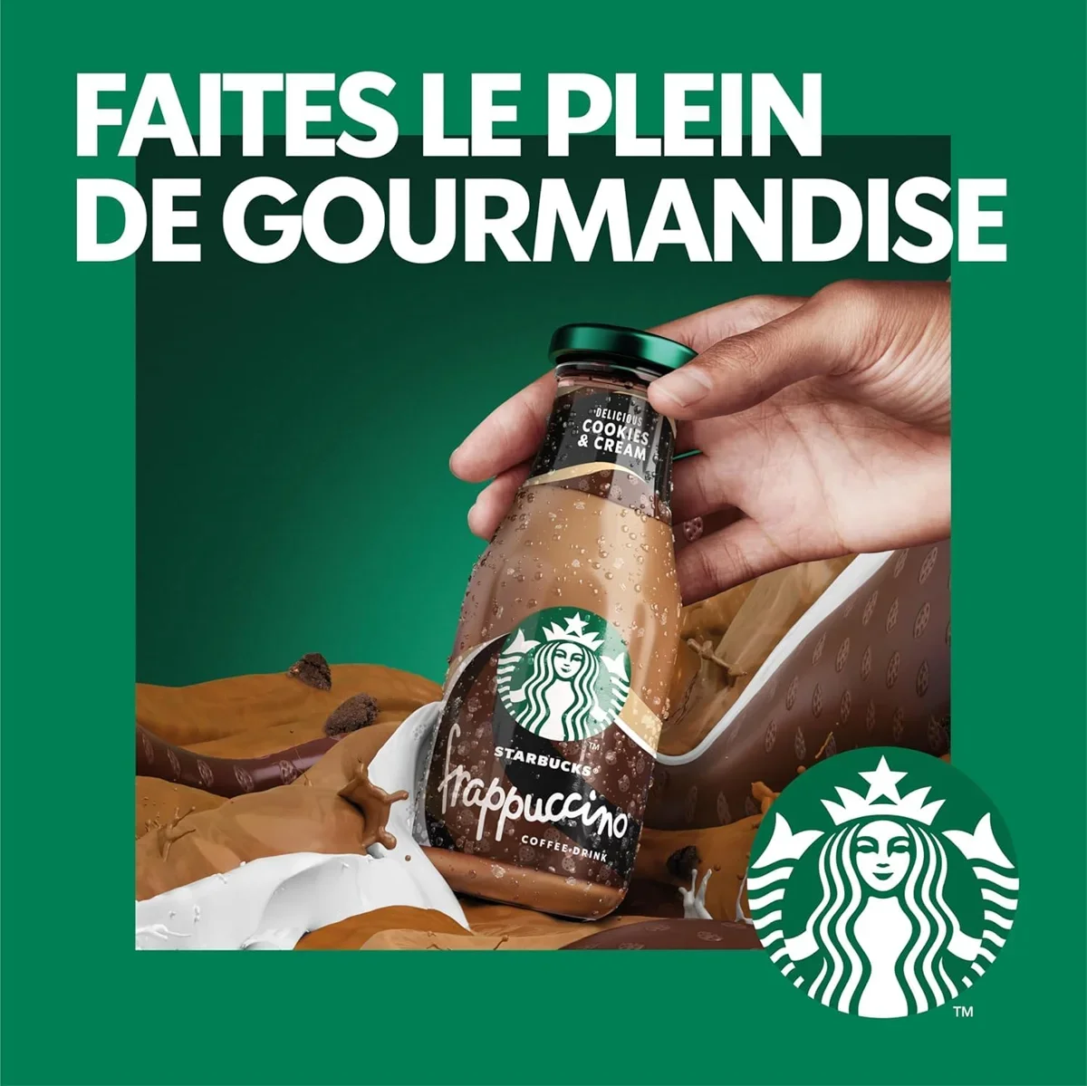 Starbucks Frappuccino – Cookies & Cream Flavour Ready-to-Drink Coffee Beverage • Decadent 250 ml image 3