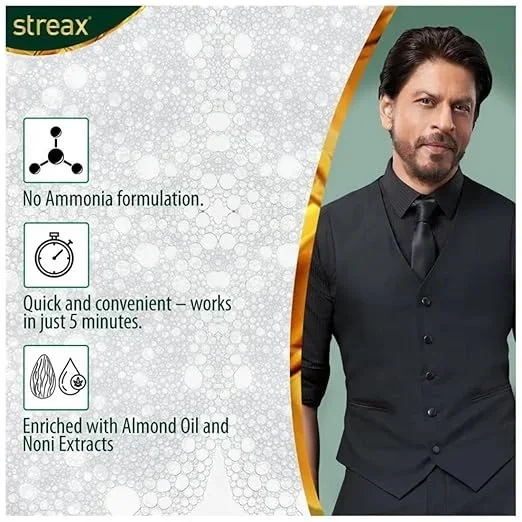 Streax Insta Hair Colour Shampoo, Natural Black, 18ml image 3