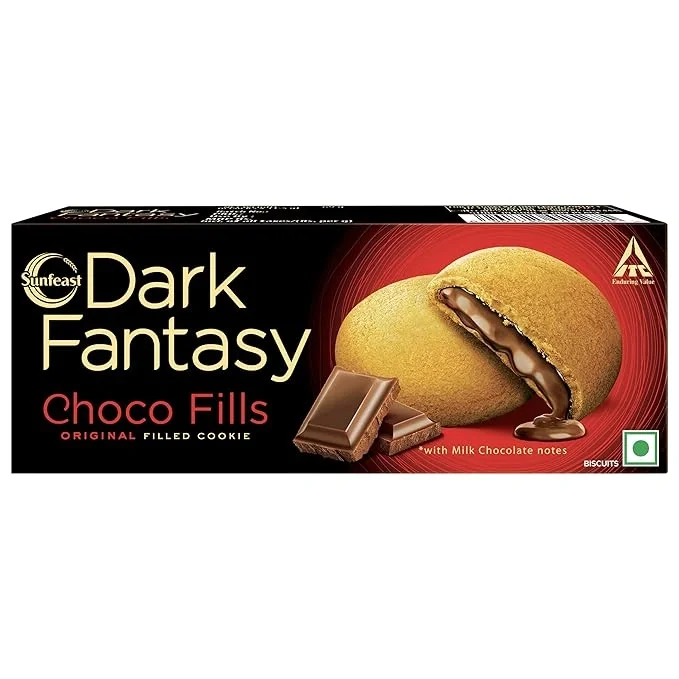 Sunfeast Dark Fantasy Choco Fills, 46g, Original Filled Cookies with Choco Crème