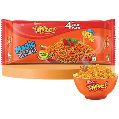 Sunfeast YiPPee! Magic Masala Instant Noodles, Pack of 4, 290.4gm