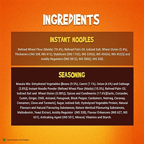 Sunfeast YiPPee! Magic Masala, Long, Non-Sticky Instant Noodles, 51.2g image 4