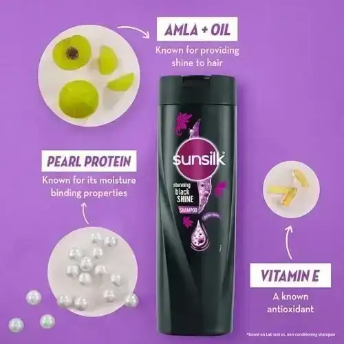 Sunsilk, Stunning Black Shine Shampoo, 180 ml image 7