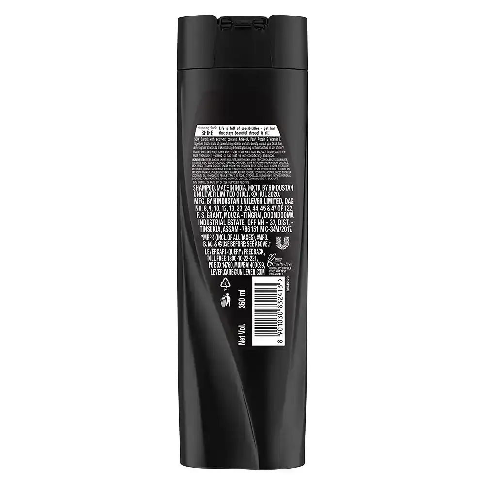 Sunsilk, Stunning Black Shine Shampoo, 360 ml image 2