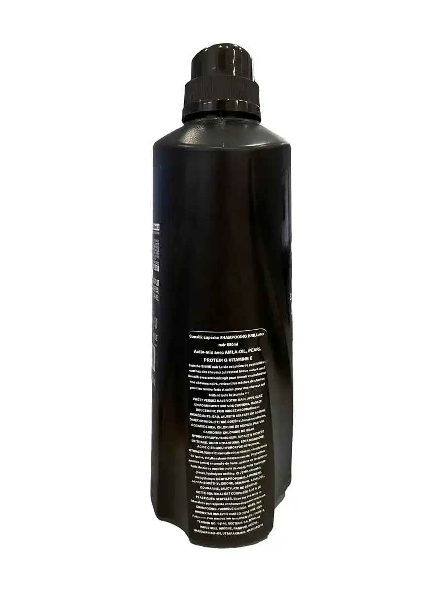 Sunsilk, Stunning Black Shine Shampoo, 650 ml image 2