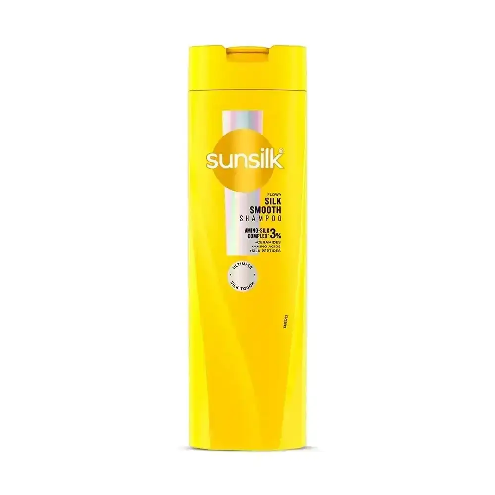 Sunsilk Flowy Silk Smooth Shampoo 350ml. Get smooth, flowy hair with Sunsilk's silk protein enriched shampoo.