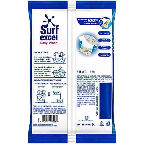  Surf Excel Easy Wash Detergent Powder, 1 kg image 2