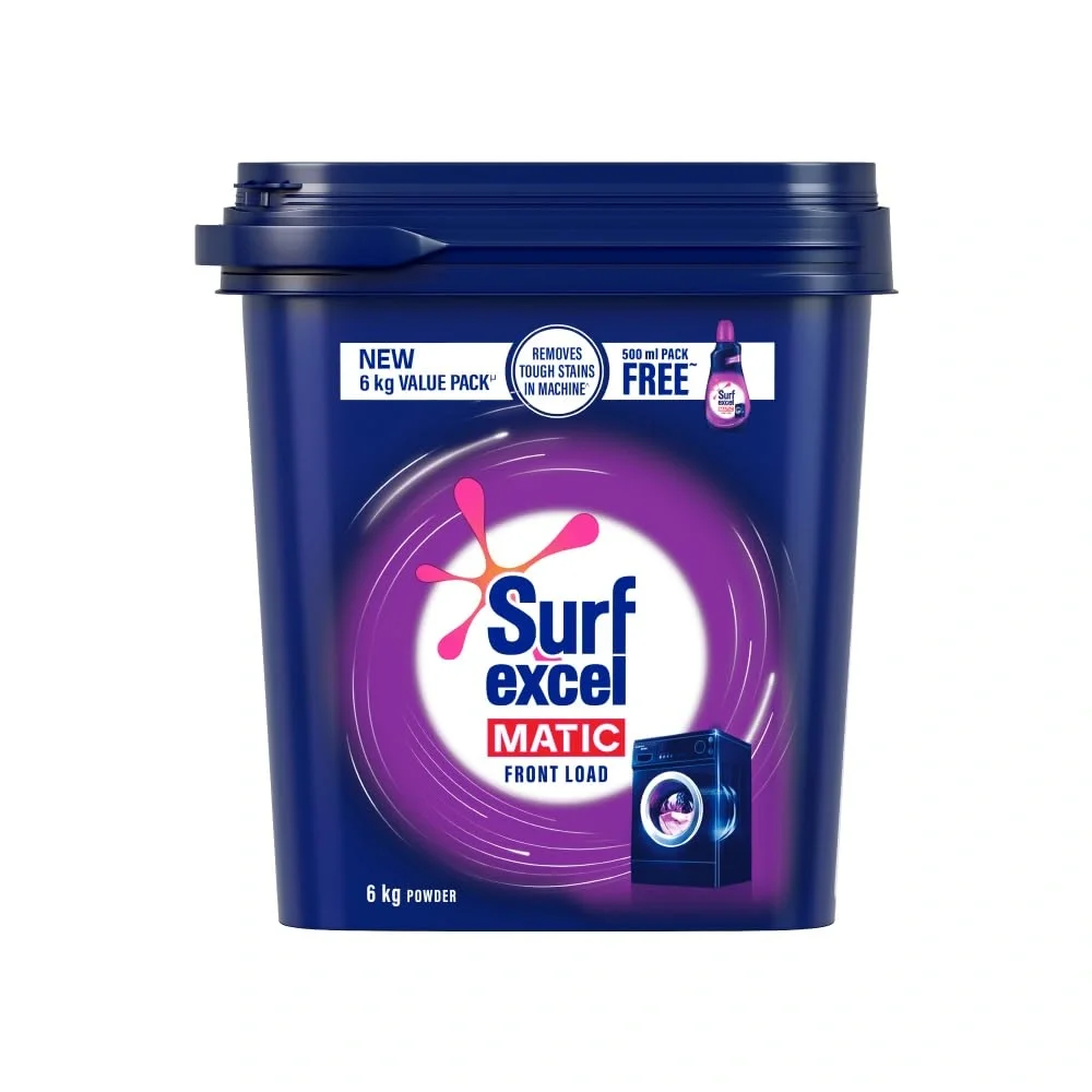 Surf Excel Matic Powder Front Load 6kg with 500ml liquid